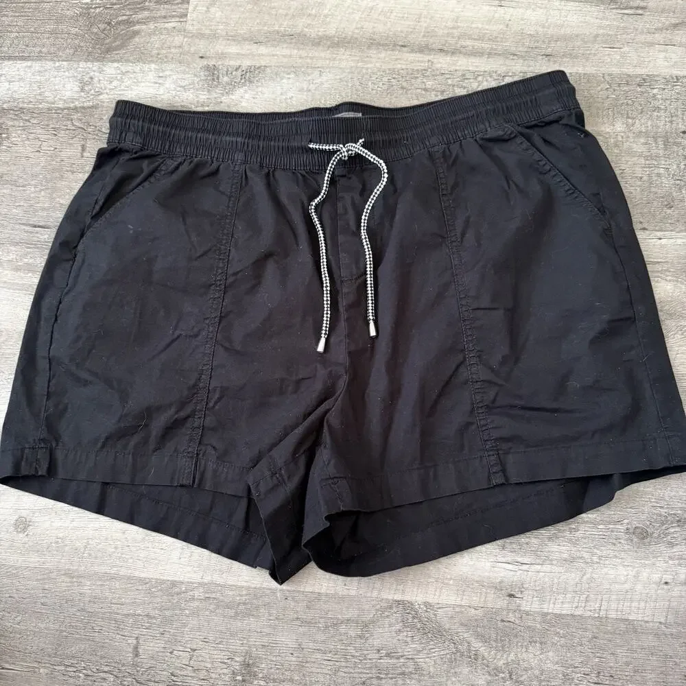 Torrid Poplin Yacht Shorts Womens 2 Black High Rise Pull-On Drawstring Elastic
